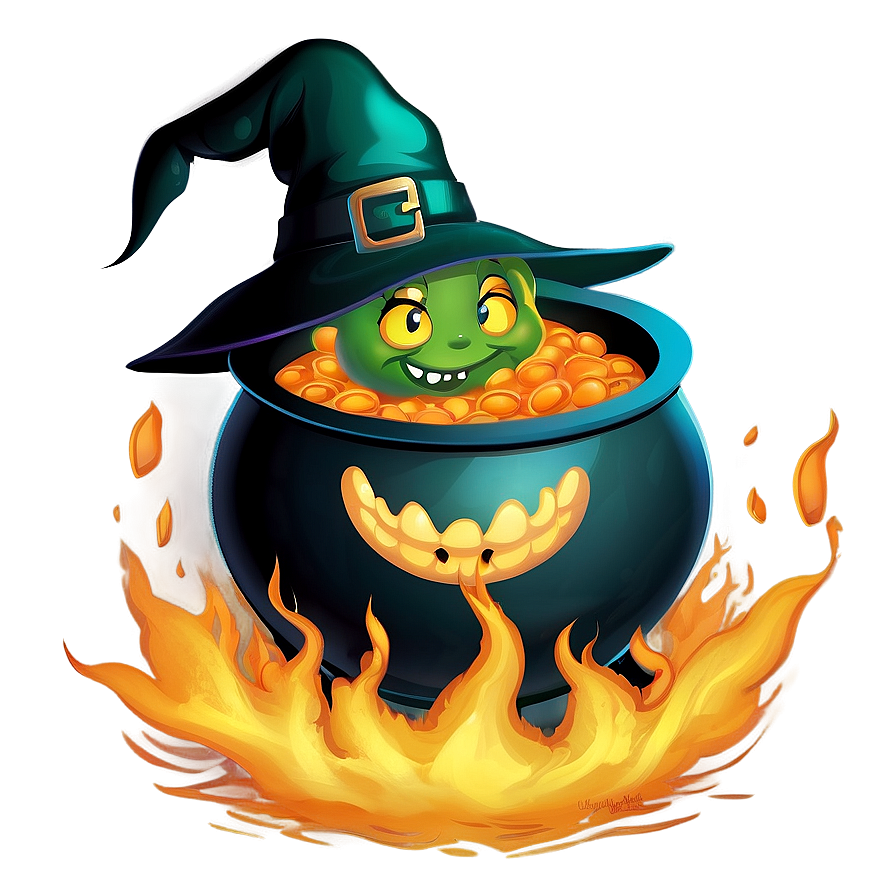 Witch Cauldron With Evil Smile Png Pbi20