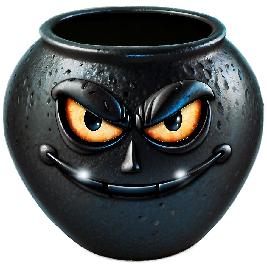 Witch Cauldron With Evil Smile Png Psv