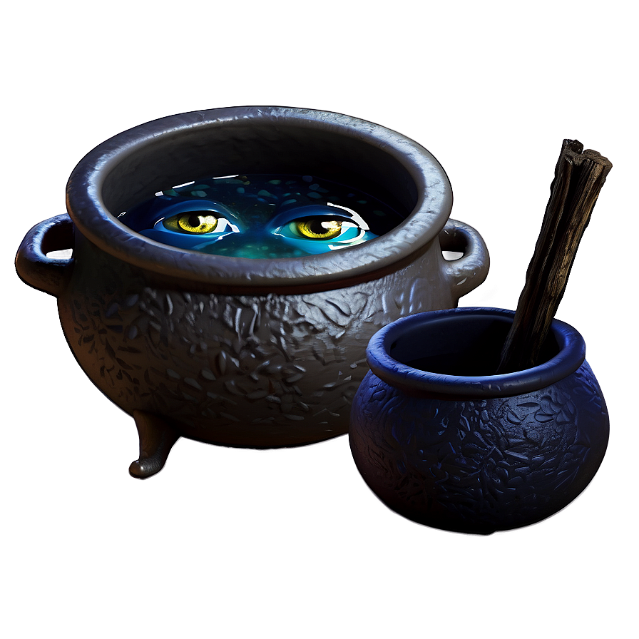 Witch Cauldron With Eyes Png 06292024