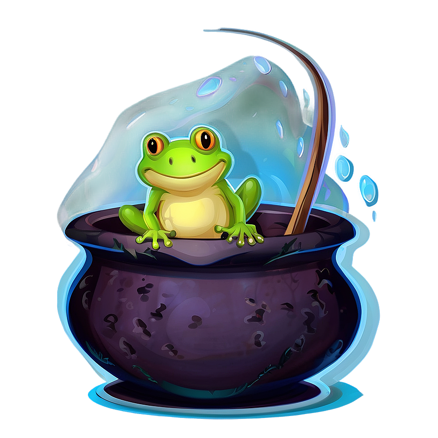 Witch Cauldron With Frogs Png 99