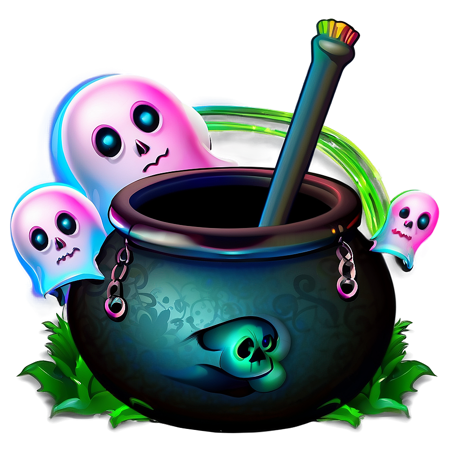 Witch Cauldron With Ghosts Png 06292024