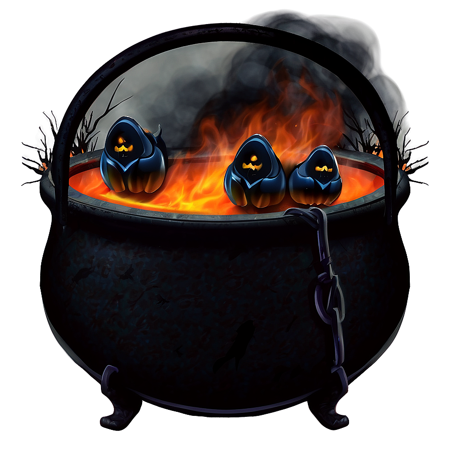 Witch Cauldron With Ghosts Png 13