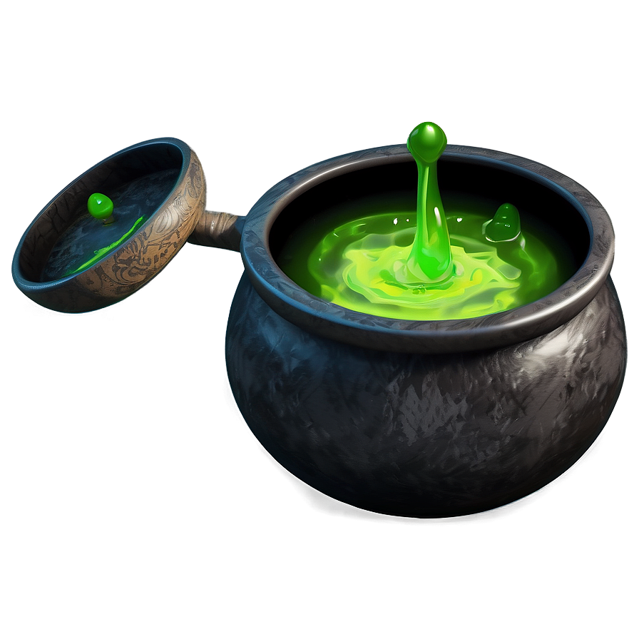 Witch Cauldron With Green Potion Png 06292024