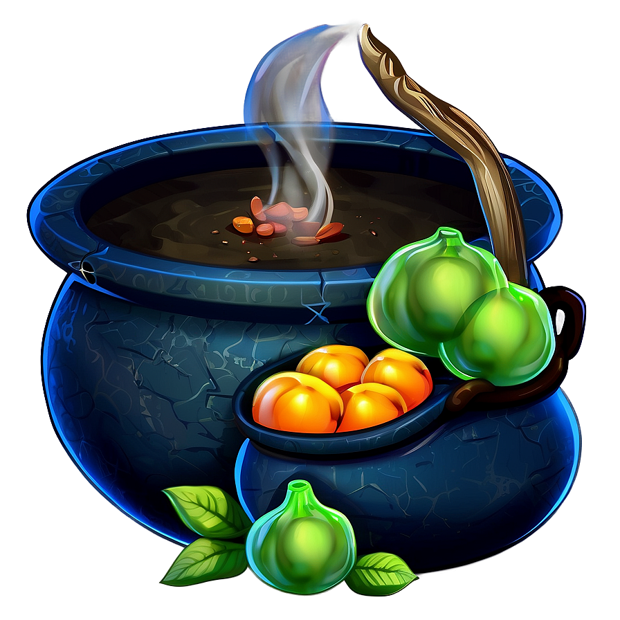 Witch Cauldron With Ingredients Png 40