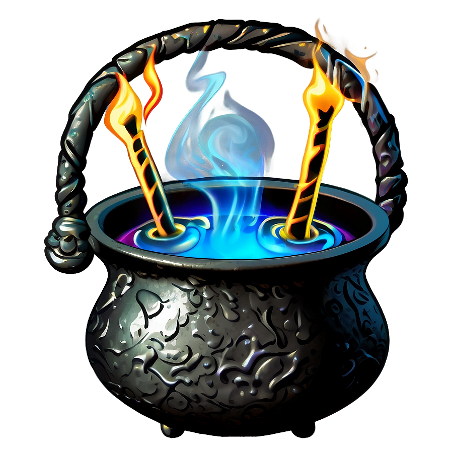 Witch Cauldron With Magical Smoke Png 06292024