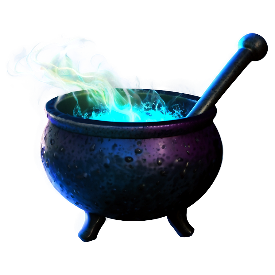 Witch Cauldron With Mystical Light Png Lsm94