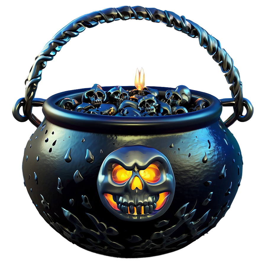 Witch Cauldron With Skulls Png Ums40