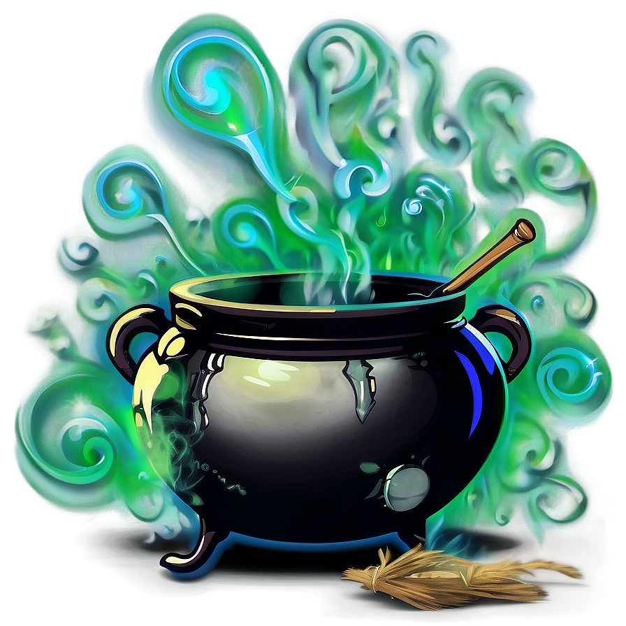 Witch Cauldron With Smoke Png Iqd20