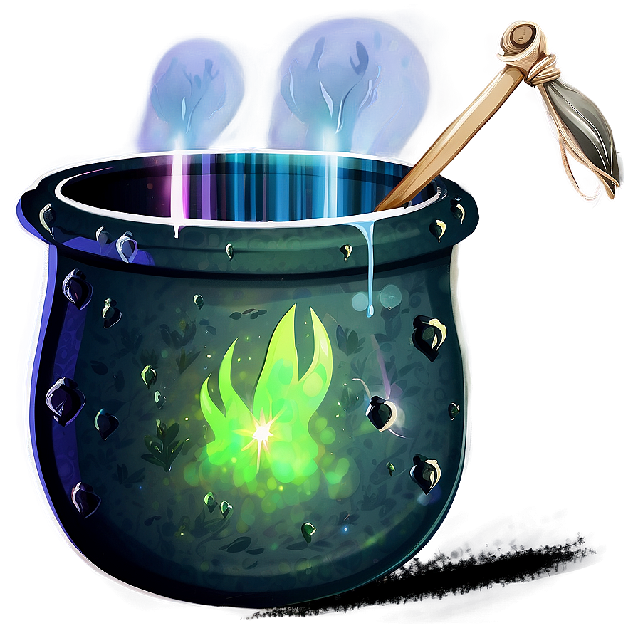 Witch Cauldron With Sparkles Png Syc