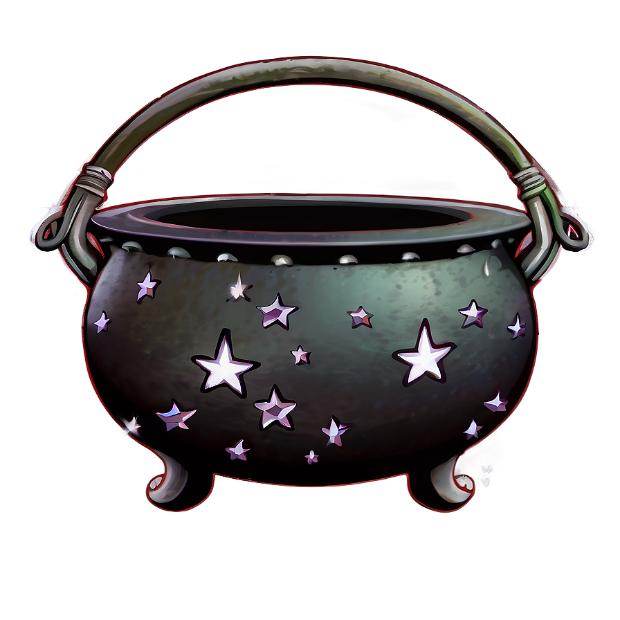 Witch Cauldron With Stars Png Qlg12