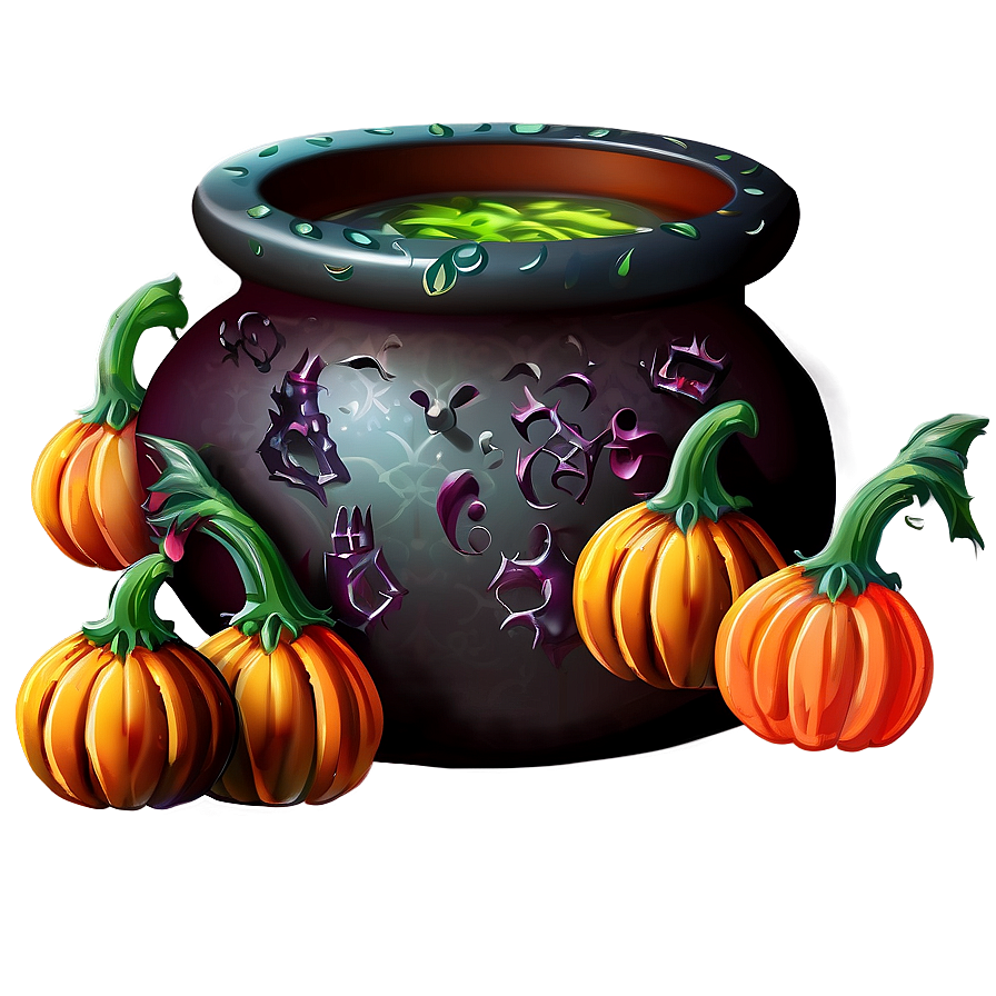 Witch Cauldron With Witch Hat Png 67