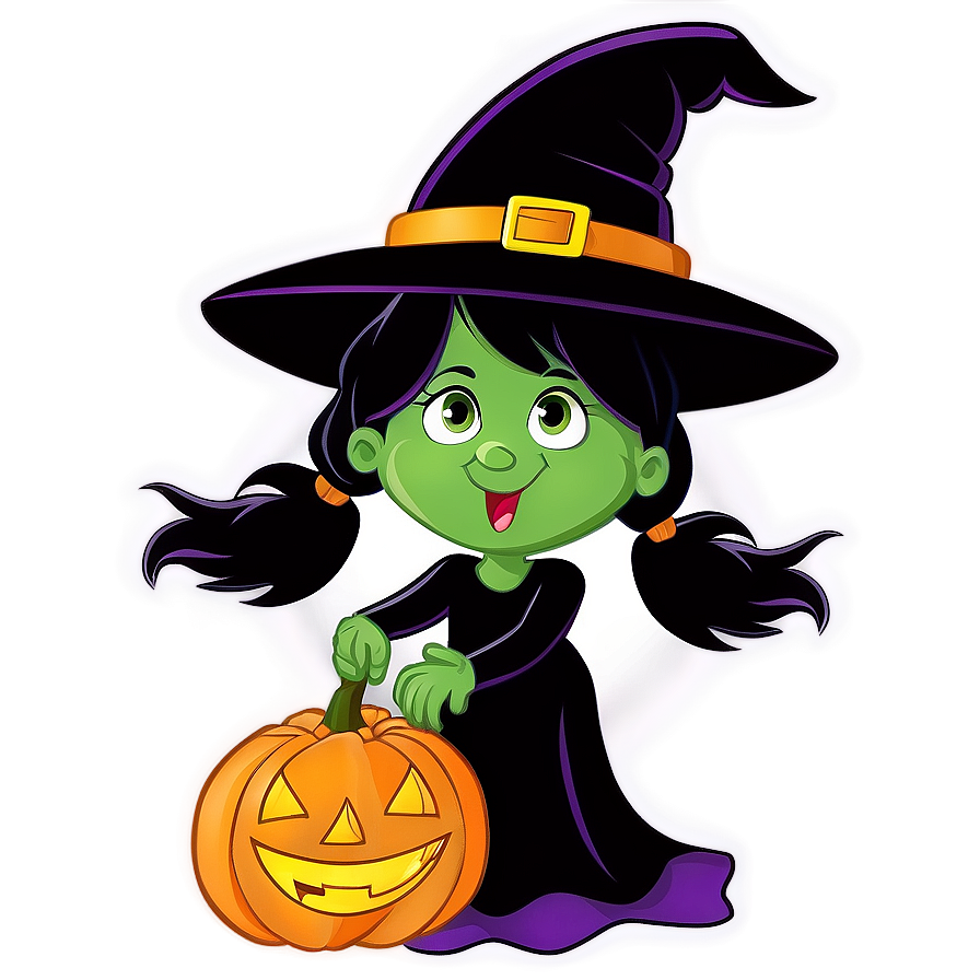 Witch Flying Halloween Cartoon Png 06252024