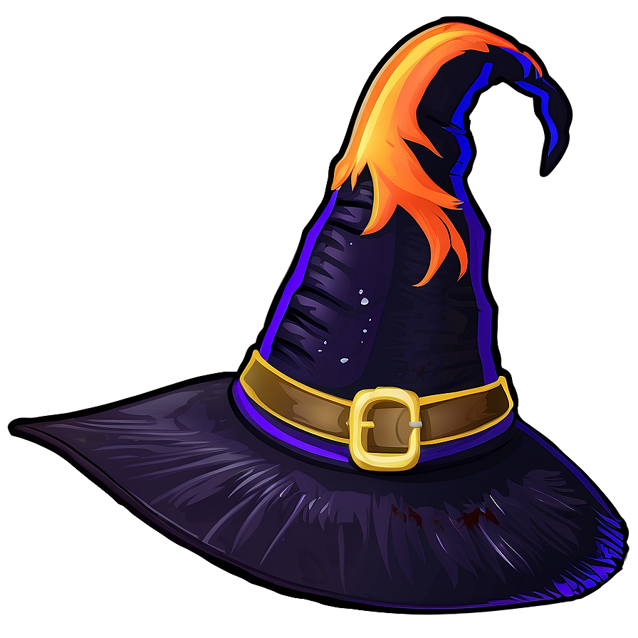 Witch Hat With Feathers Png 06292024