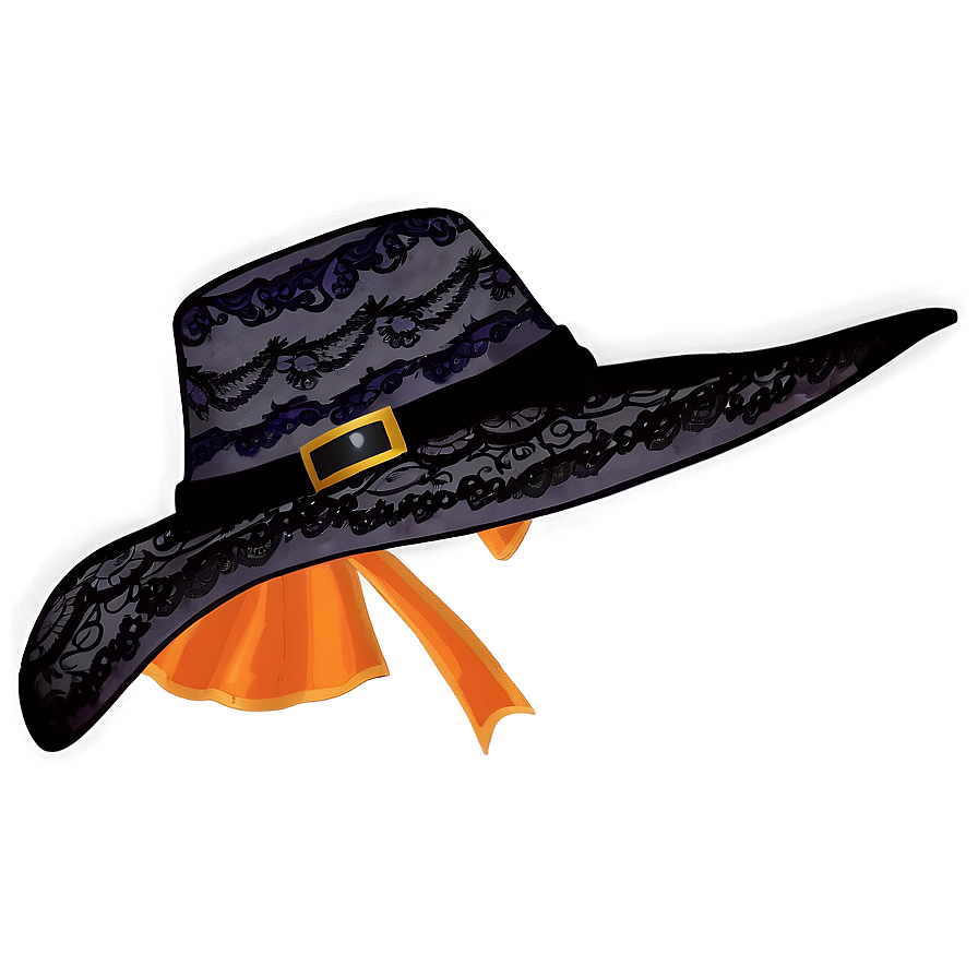 Witch Hat With Lace Png Avp