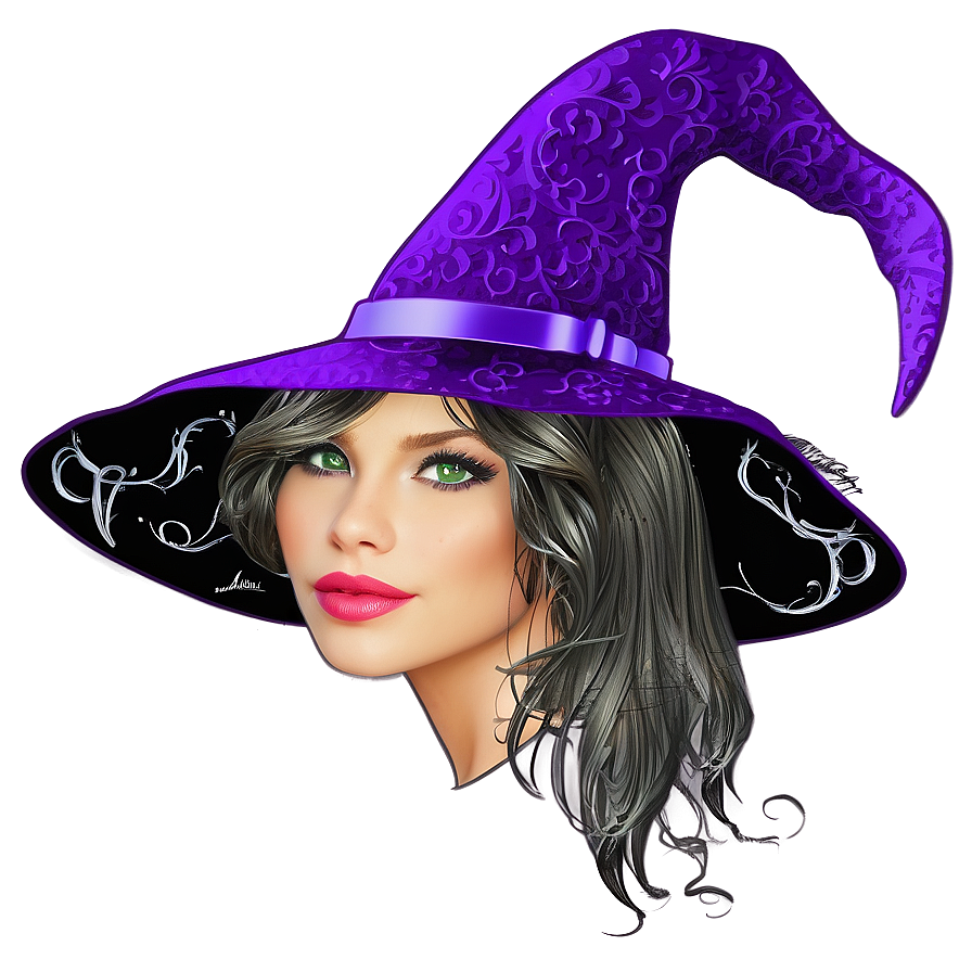 Witch Hat With Lace Png Job