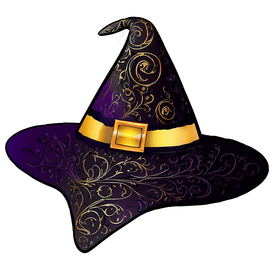 Witch Hat With Scrolls Png Qyb