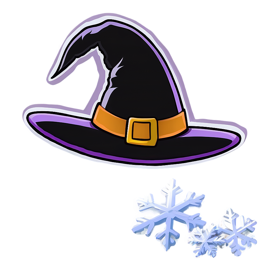 Witch Hat With Snowflakes Png Fwo