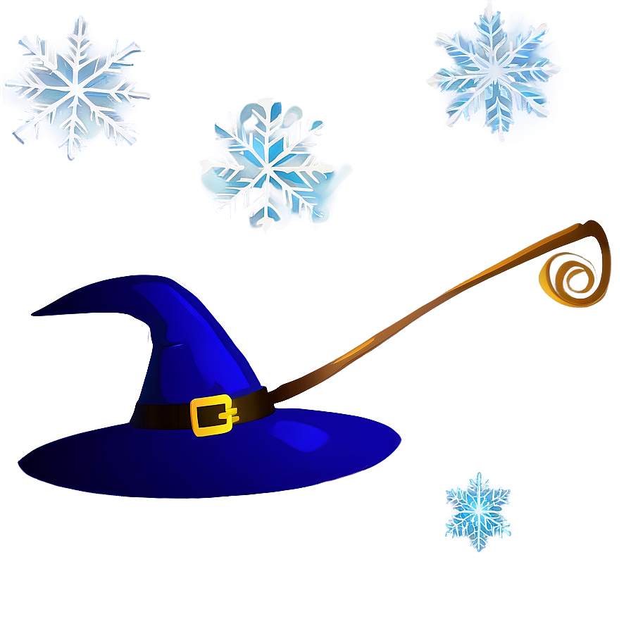 Witch Hat With Snowflakes Png Gvm6