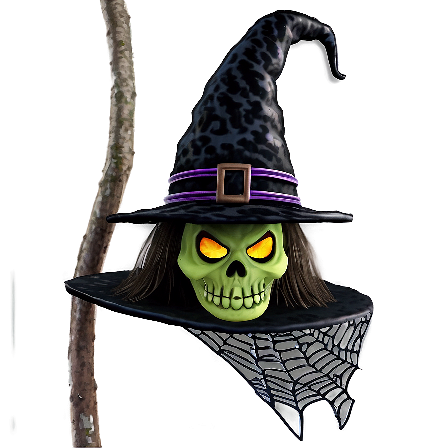 Witch Hat With Spider Web Png 06292024