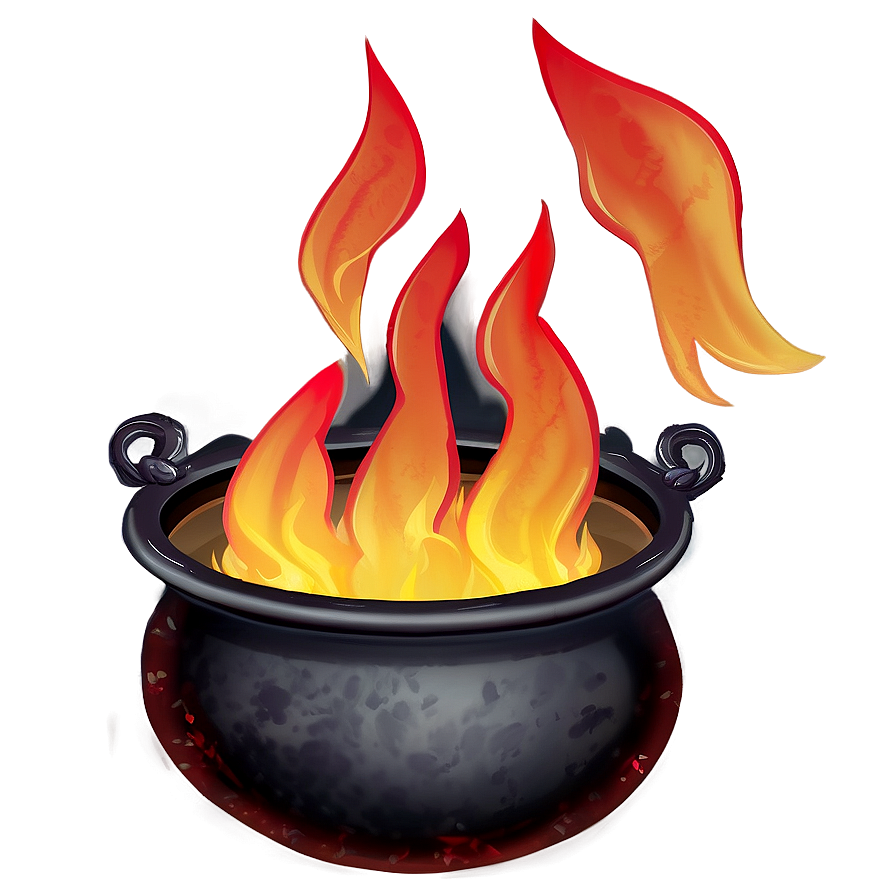 Witch's Cauldron On Fire Png 05242024