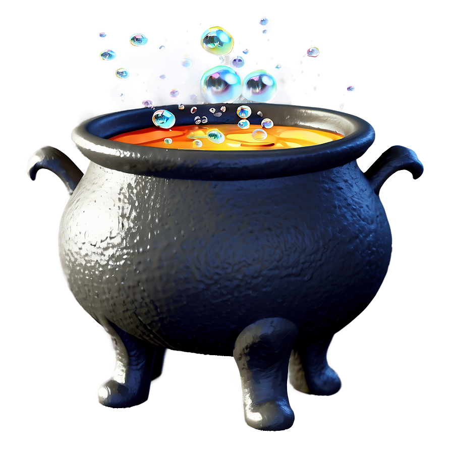 Witch's Cauldron With Bubbles Png 05242024