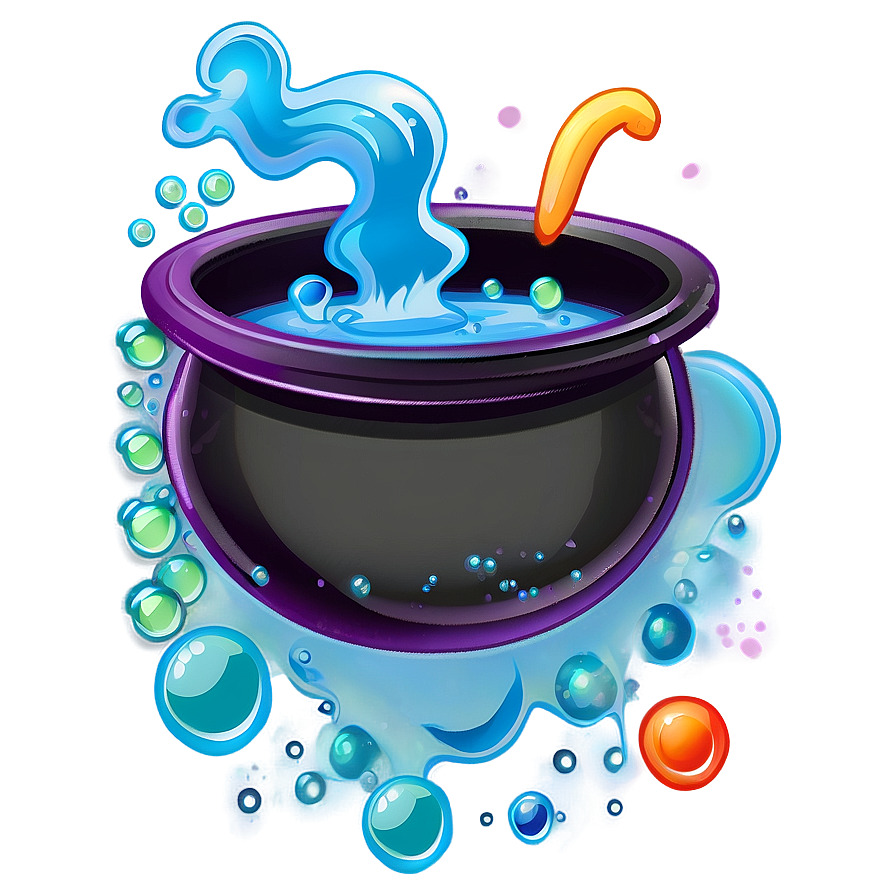 Witch's Cauldron With Bubbles Png Txo