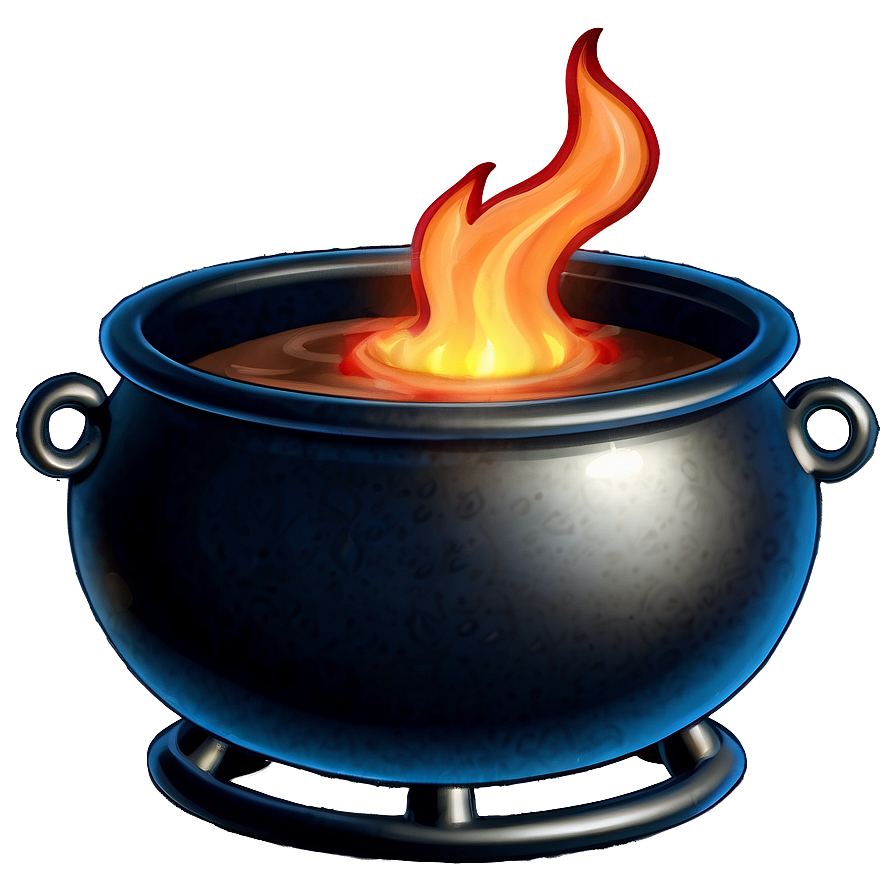 Witch's Cauldron With Flames Png Fca42