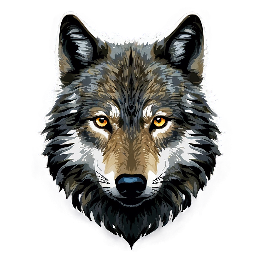 Wolf Face In A Forest Background Png Squ72