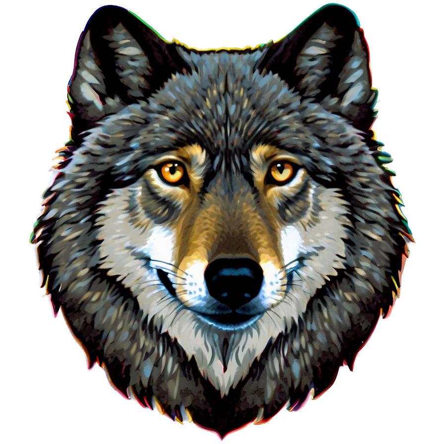 Wolf Face In Pop Art Png 06292024