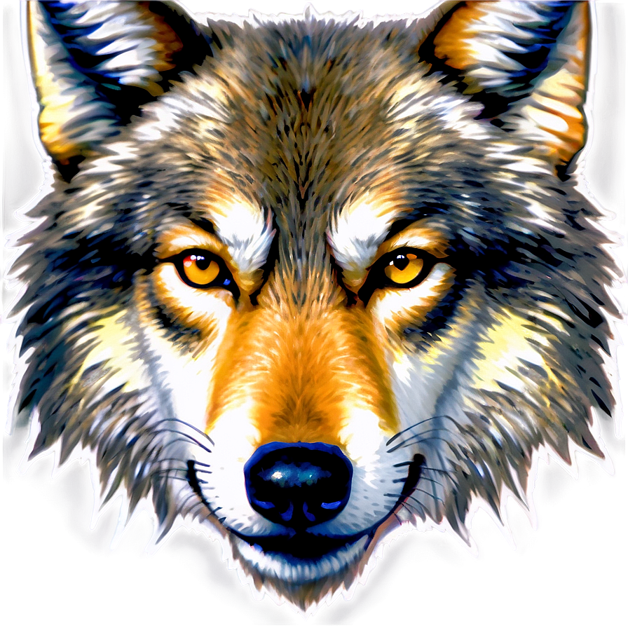 Wolf Face In Pop Art Png Hru