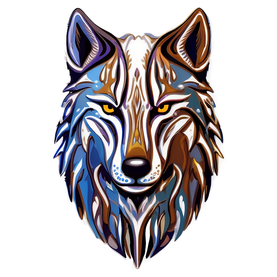 Wolf Face With Tribal Marks Png Pna55