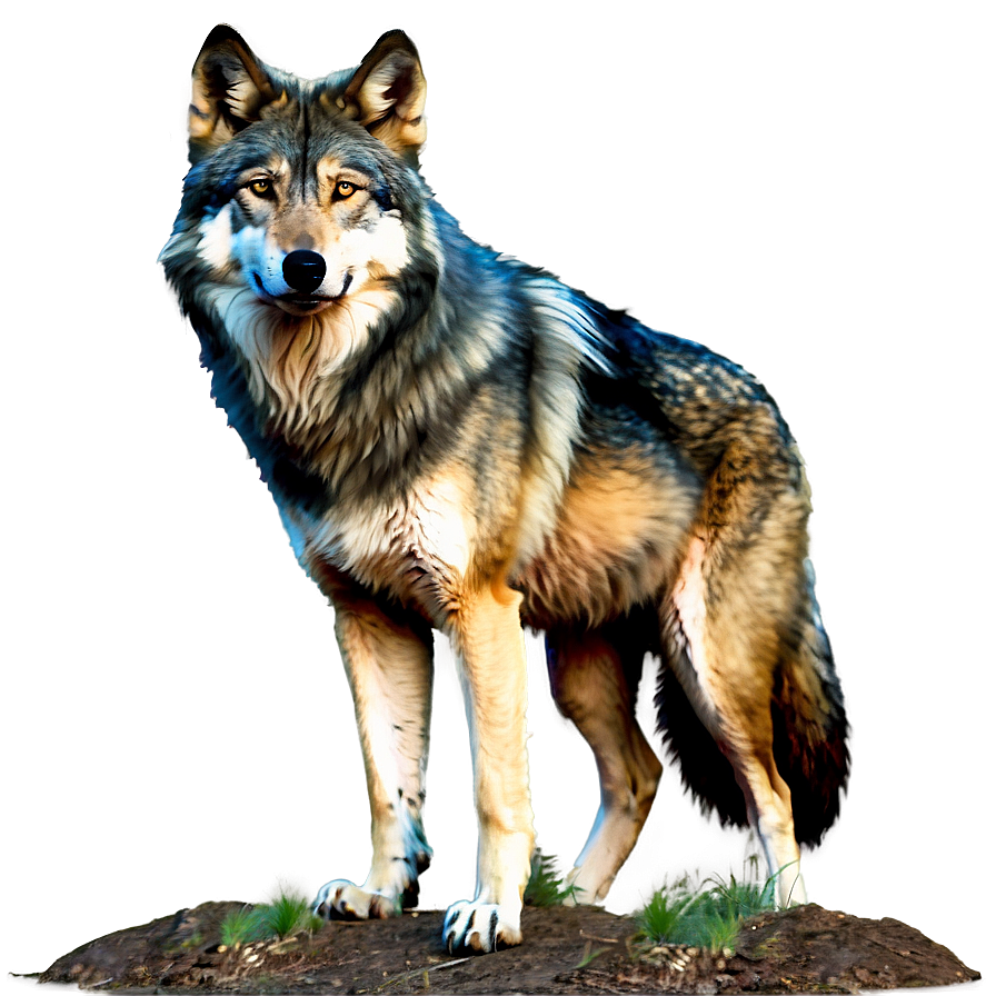 Wolf In Forest Landscape Png Suj56