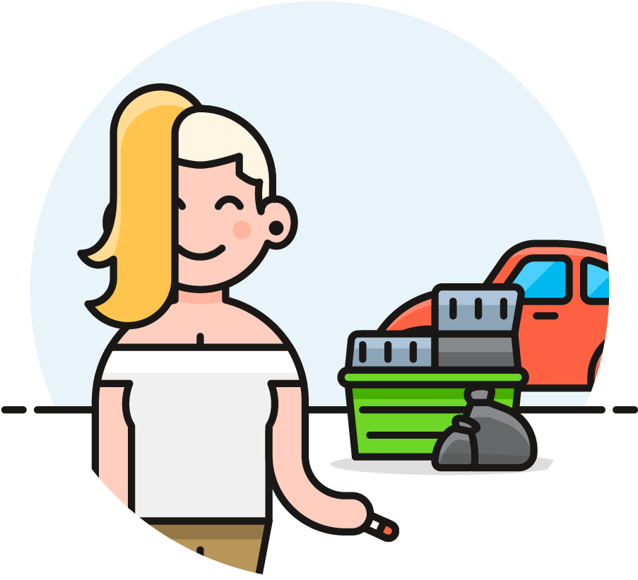 Woman Charging Electric Car Illustration