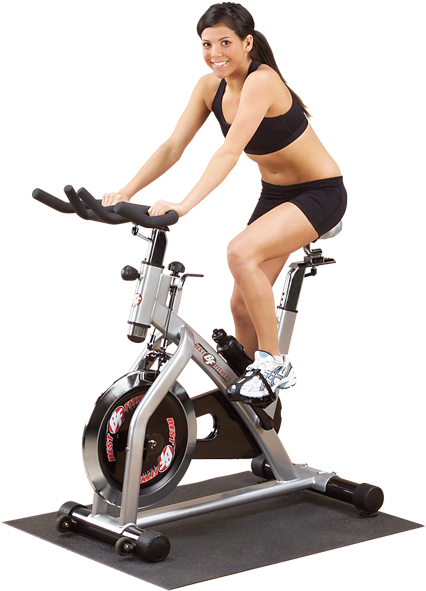 Woman Exercisingon Stationary Bike