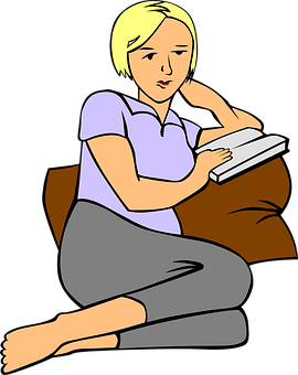 Woman Reading Book Illustration