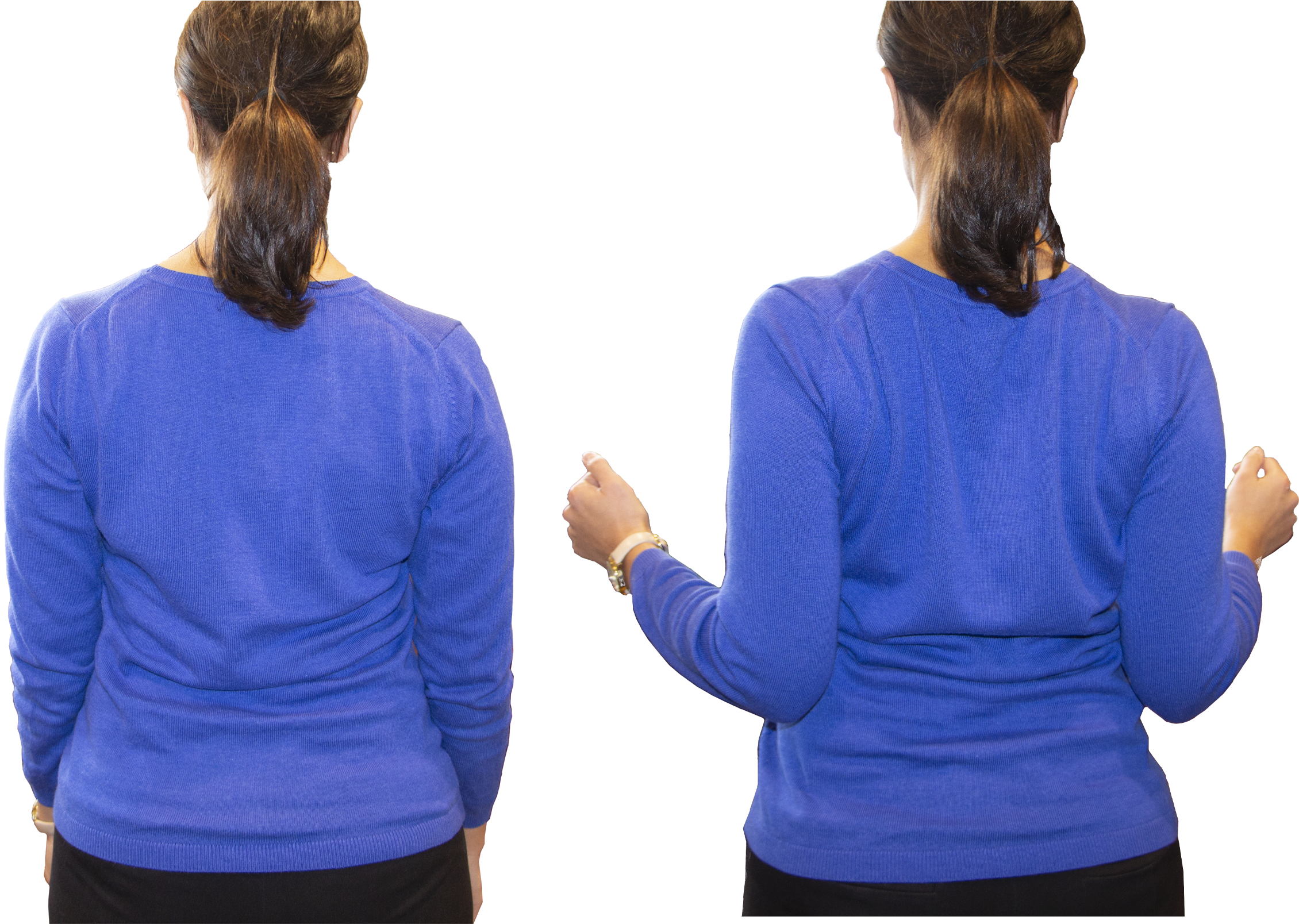 Woman Shrugging Gesture Comparison