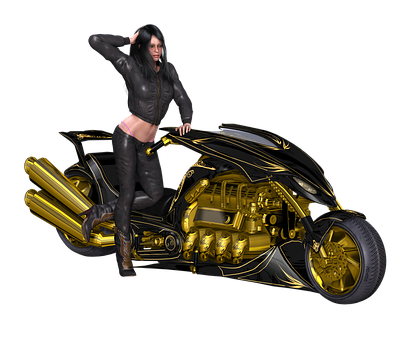 Woman_with_ Futuristic_ Motorcycle