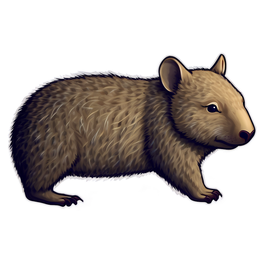 Wombat Illustration Png 06252024