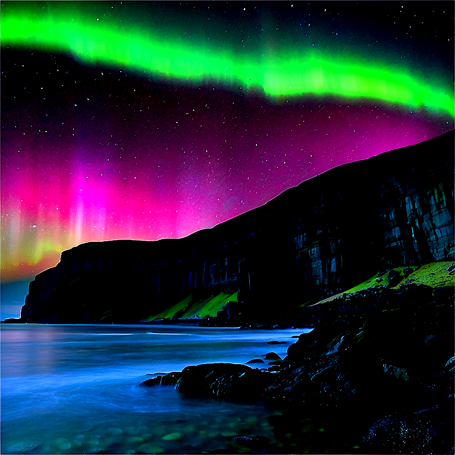 Wondrous Aurora Over Cliffs Png 06202024