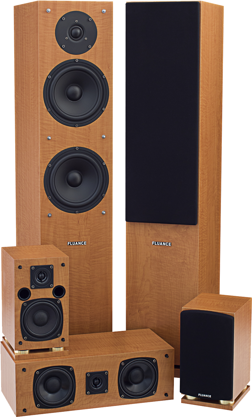 Wood Finish Home Theater Speaker Set