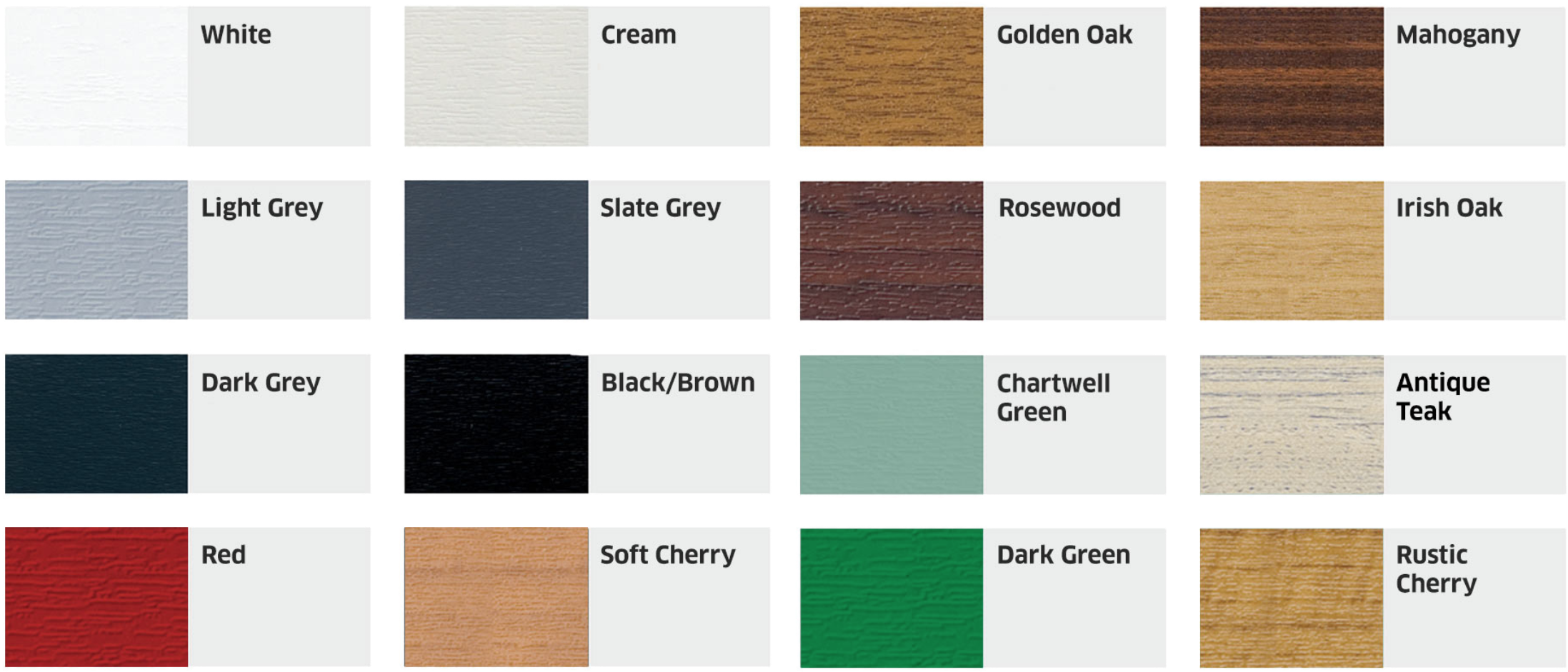 Wood Finish Samples Chart