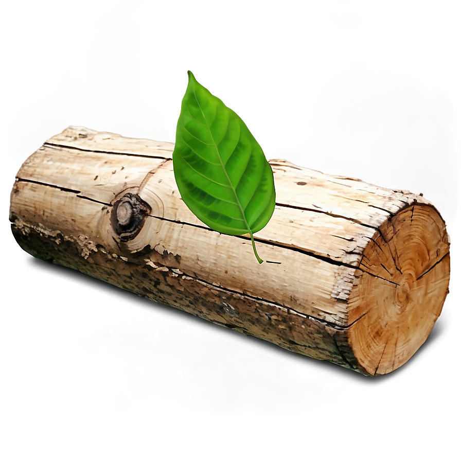 Wood Log With Leaves Png 06292024