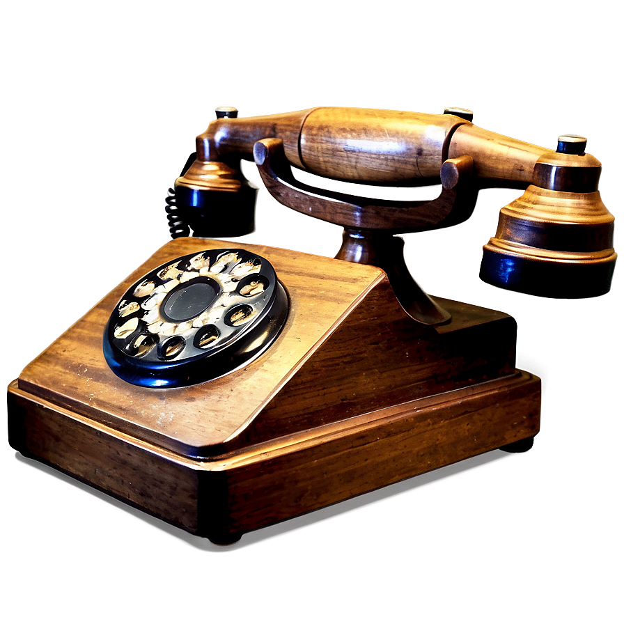 Wooden Antique Telephone Png 05252024