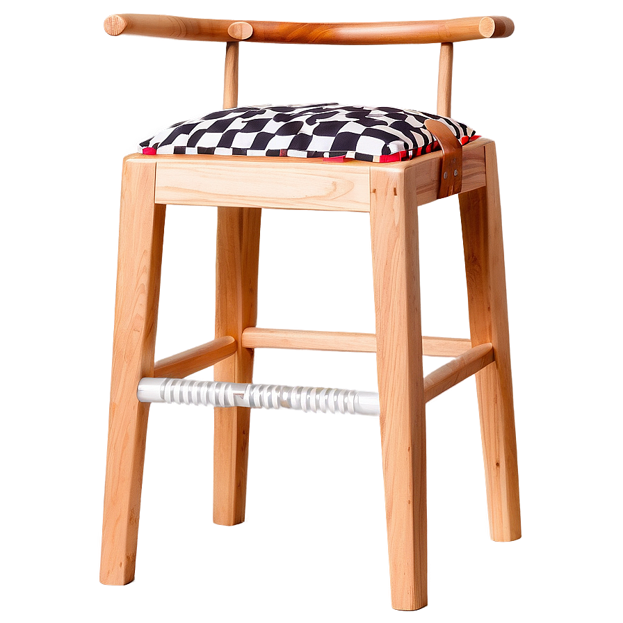 Wooden Barstool With Backrest Png Dnx95