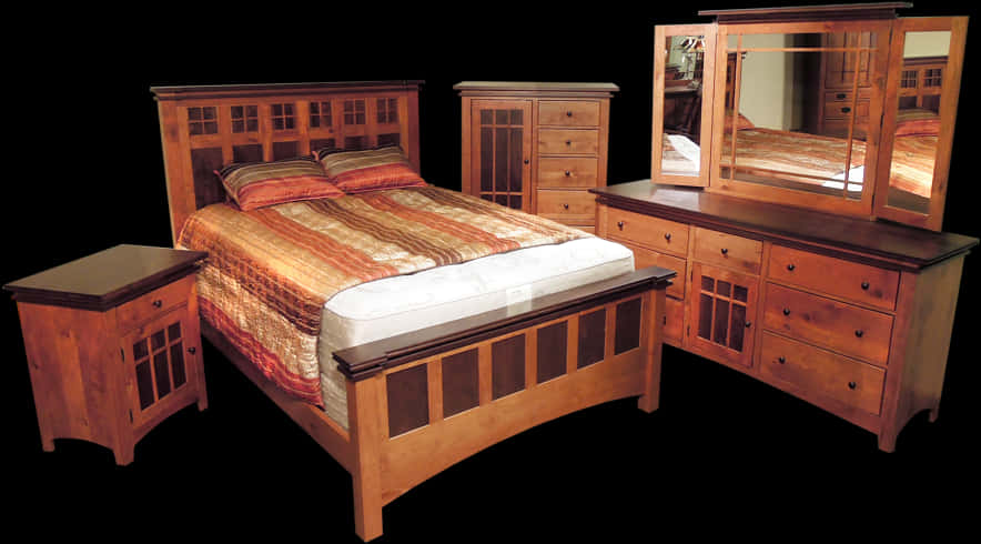 Wooden Bedroom Furniture Set