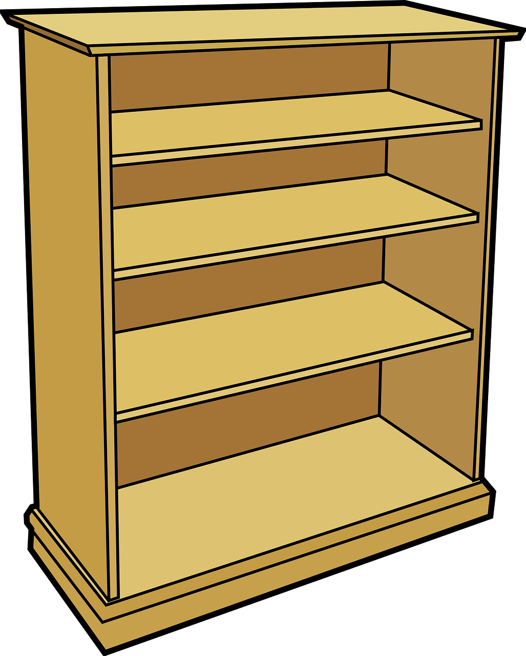 Wooden Bookshelf Illustration