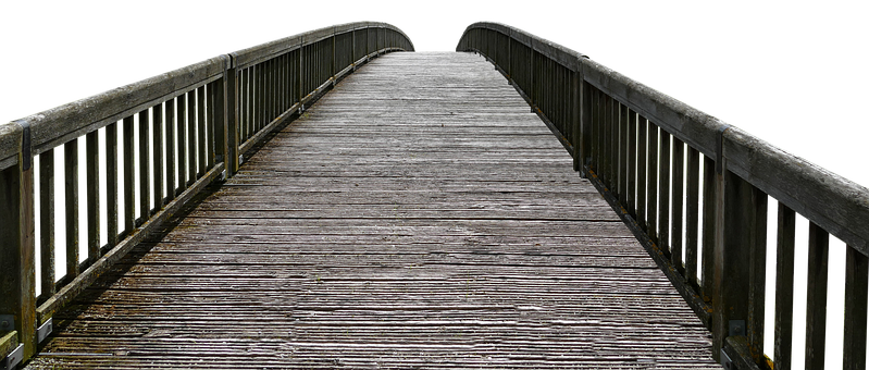 Wooden Bridge Over Dark Background