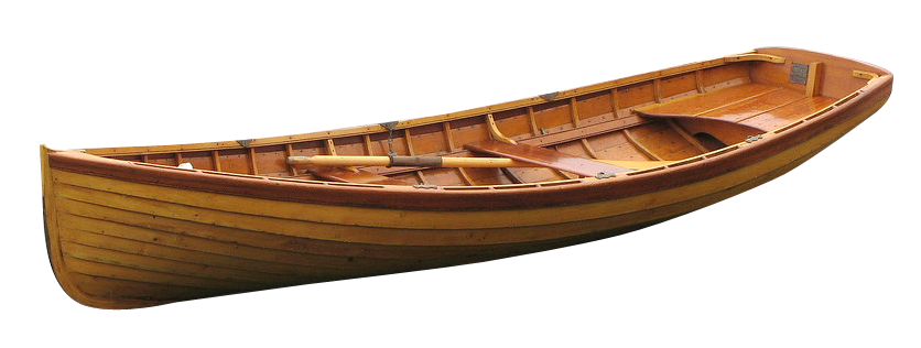 Wooden Canoe With Paddles