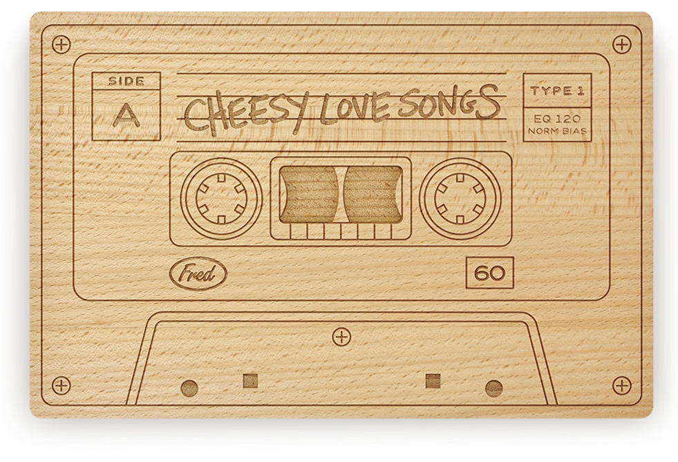 Wooden Cassette Tape Cheesy Love Songs