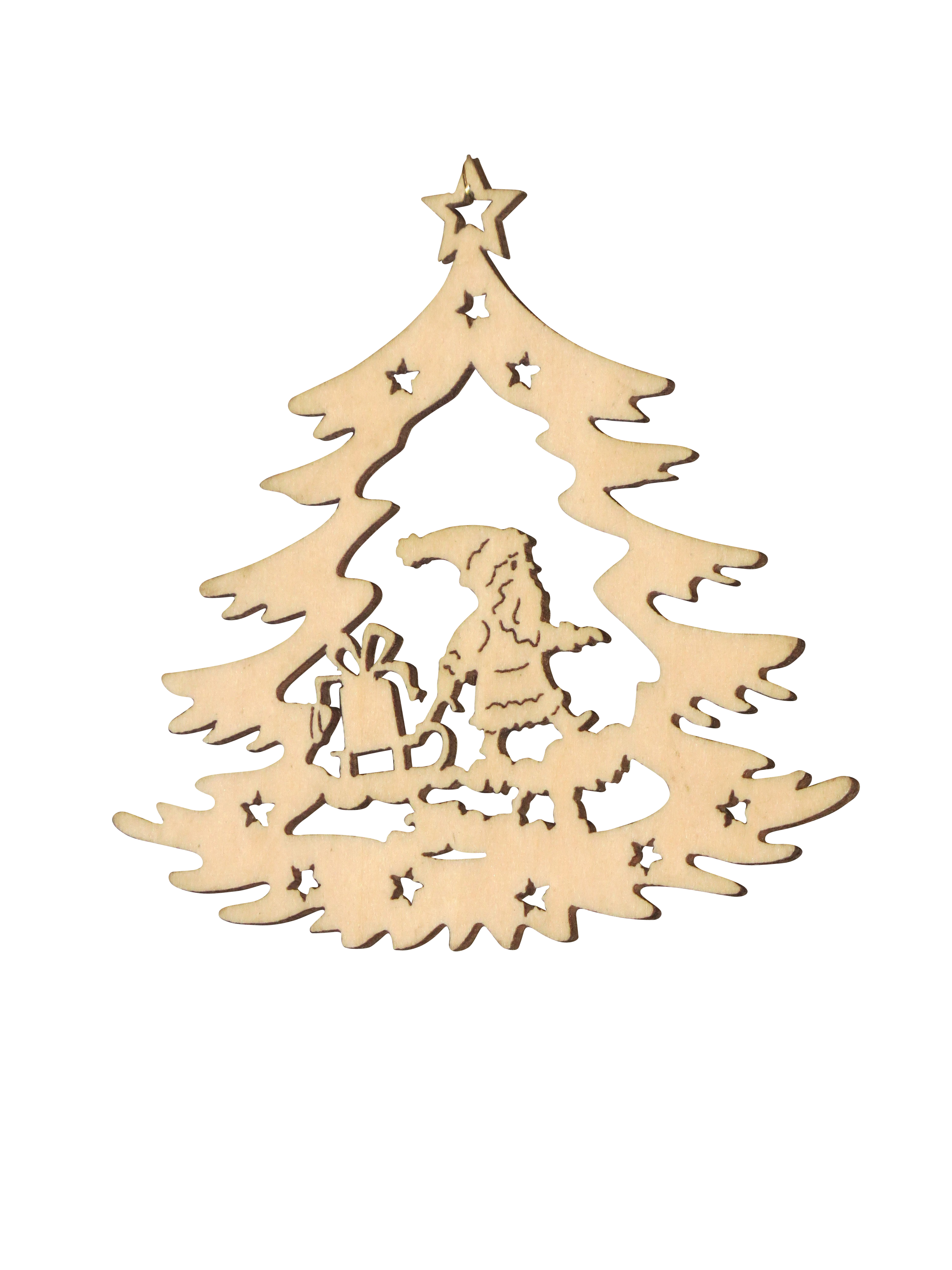 Wooden Christmas Tree Santa Claus Carving